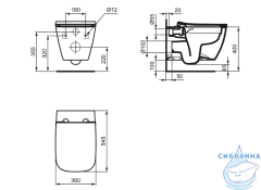 Унитаз подвесной безободковый  Ideal Standard i.life B с сиденьем Soft Close (микролифт) T533001