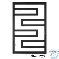 Полотенцесушитель электрический Indigo Flavio (с таймером) 50х80 черный муар (с возможностью скрытого подключения, подключение R)