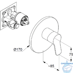 Встраиваемый смеситель для душа Kludi PURE&EASY 376550565