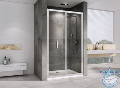 Дверь в нишу ABBER Sonnenstrand AG07110 110x195 профиль хром, стекло прозрачное