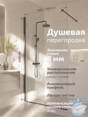 Walk-in Тритон Плано 100 профиль графит, стекло прозрачное Щ0000078696