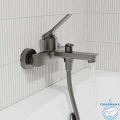 Смеситель для ванны, графит матовый, Parker, IDDIS, PARGM00i02WA