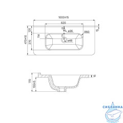 Тумба с умывальником, подвесная, 100 см, белая, Edifice, IDDIS, EDI10W1i95K