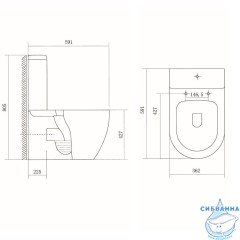 Унитаз напольный Aquatek Оберон AQ1273S-00 с бачком и сиденьем быстросъемным Soft Close (микролифт)