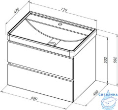 Тумба под раковину Aquanet Вега 70 00337948