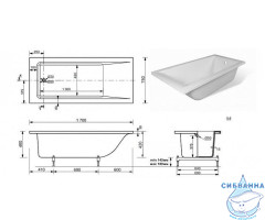 Ванна из искусственного камня Calypso Sofia 170х75