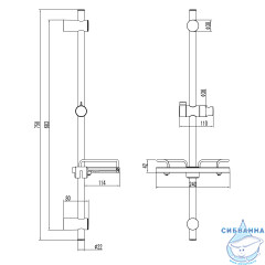 Штанга душевая 75 см Lemark LM3775BL (черный матовый)