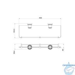 Полка, матовое стекло, хром глянцевый, Виндзор (Windsor), IDDIS, WINSC00i44