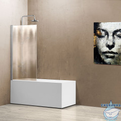 Шторка для ванны Vincea 80х140 профиль хром, стекло шиншилла VSB-11800CH