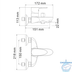 Смеситель для ванны WasserKRAFT Leine 3501 с душевым гарнитуром (хром)