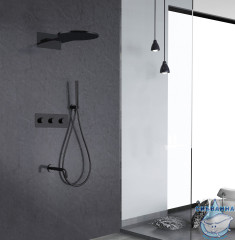 Душевая система Abber Wasser Kreis 300 1 режим AF8150B (черный матовый)