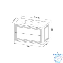 Тумба с умывальником, подвесная, 100 см, белый, Oxford Neo, IDDIS, OXN10W0i95K подходит умыв. 0101000i28