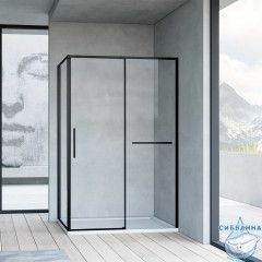 Душевое ограждение Vincea Slim Soft 120x80 профиль черный, стекло прозрачное VSR-1SS8012CLB