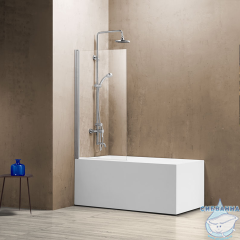 Шторка для ванны Vincea 80х140 профиль хром, стекло прозрачное VSB-11800CL