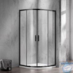Душевое ограждение Azario Milton 90x90 профиль черный, стекло прозрачное AZ-ND2142 900 Black (без поддона)