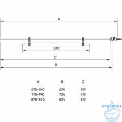 Шторка для ванны Veconi Palau 70x150 профиль черный, стекло прозрачное PL79B-70-01-C4