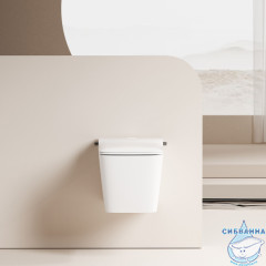 Унитаз подвесной безободковый Abber Rechteck AC1215S с сиденьем Soft Close (микролифт) (белый матовый)