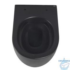 Унитаз подвесной безободковый Abber Bequem AC1104MB с сиденьем Soft Close (микролифт) (черный матовый)