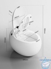 Унитаз приставной ABBER Bequem AC1131SOR с сиденьем Soft Close (микролифт)
