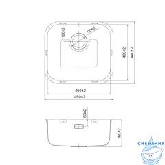 Мойка, нерж. сталь, сатин, 490*440, Mate, IDDIS, MAT49S0i77