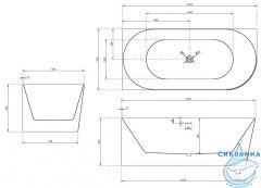 Акриловая ванна Abber AB9258-1.7 L 170x78