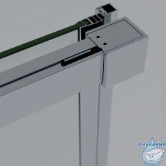 Дверь в нишу Vincea Софт 130 профиль хром, стекло прозрачное VDS-3SO2130CL