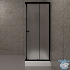 Душевое ограждение Тритон Вента 120x80 профиль черный, стекло матовое Щ0000064630 (с поддоном)