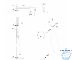 Душевая система Abber Emotion  250 1 режим AF8817NG (никель)