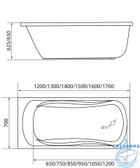 Акриловая ванна 1Marka Classic 140x70