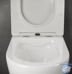 Унитаз подвесной безободковый Ceramicanova Highlight Rimless CN1804 с сиденьем быстросъемным Soft Close (микролифт)