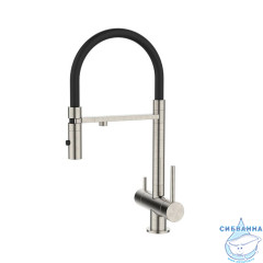 Смеситель для кухни с фильтром и гибким изливом, сатин, Ace, IDDIS, ACEBNFFi05