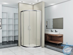 Душевое ограждение Bas Infinity R-100-G-CH профиль хром, стекло матовое (без поддона)