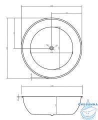 Акриловая ванна ABBER AB9279MB 150х150 с каркасом