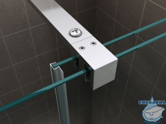 Дверь в нишу ABBER Komfort AG90120 120x200 профиль хром, стекло прозрачное (с доводчиком)