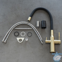 Смеситель для кухни Lemark Expert LM5083LGN-Black (золото/черный)