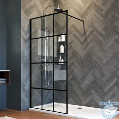 Walk-in Veconi Корато 70 профиль черный, стекло прозрачное KR80-70-01-C8