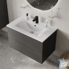 Тумба с умывальником Iddis Bild 80 см темно-серый