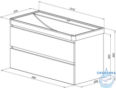 Тумба под раковину Aquanet Вега 100 00337957