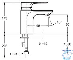 Смеситель для раковины Jacob Delafon Aleo+ E72314-CP (без донного клапана)