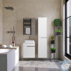 Тумба Viant Куба 50П с раковиной Como 50 белый