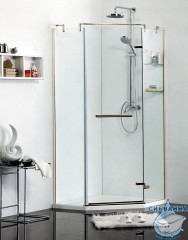 Душевое ограждение Azario Montreal 100x100 профиль золото, стекло прозрачное AZ-NWG3231 1000 R GOLD (без поддона)