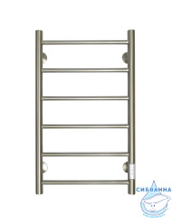 Полотенцесушитель электрический Санприз Аврора П6 40х70  (никель) (подключение универсальное)
