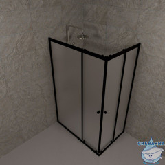 Душевое ограждение Тритон Вента 120x80 профиль черный, стекло матовое Щ0000064632 