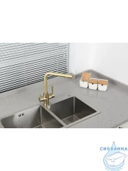 Смеситель кухни Frap F4352-3 (золотой сатин)