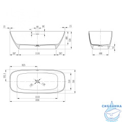 Ванна из искусственного камня ABBER Stein 165x70 AS9632 белая матовая