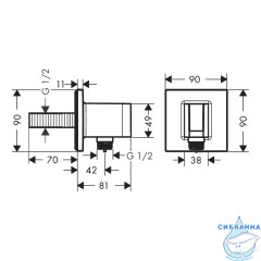 Шланговое подсоединение Hansgrohe FixFit 26889140 (шлифованная бронза)