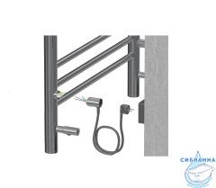 Полотенцесушитель электрический Aquatek Поларис П7 500х700 хром (с возможностью скрытого подключения, подключение справа)