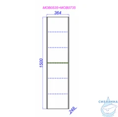 Комплект дверей пенала Aqwella Mobi MOB0735W23