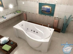 Акриловая ванна Bas Капри 170х95 R с ножками