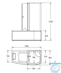 Гидробокс Gemy G8040 C R 170х85